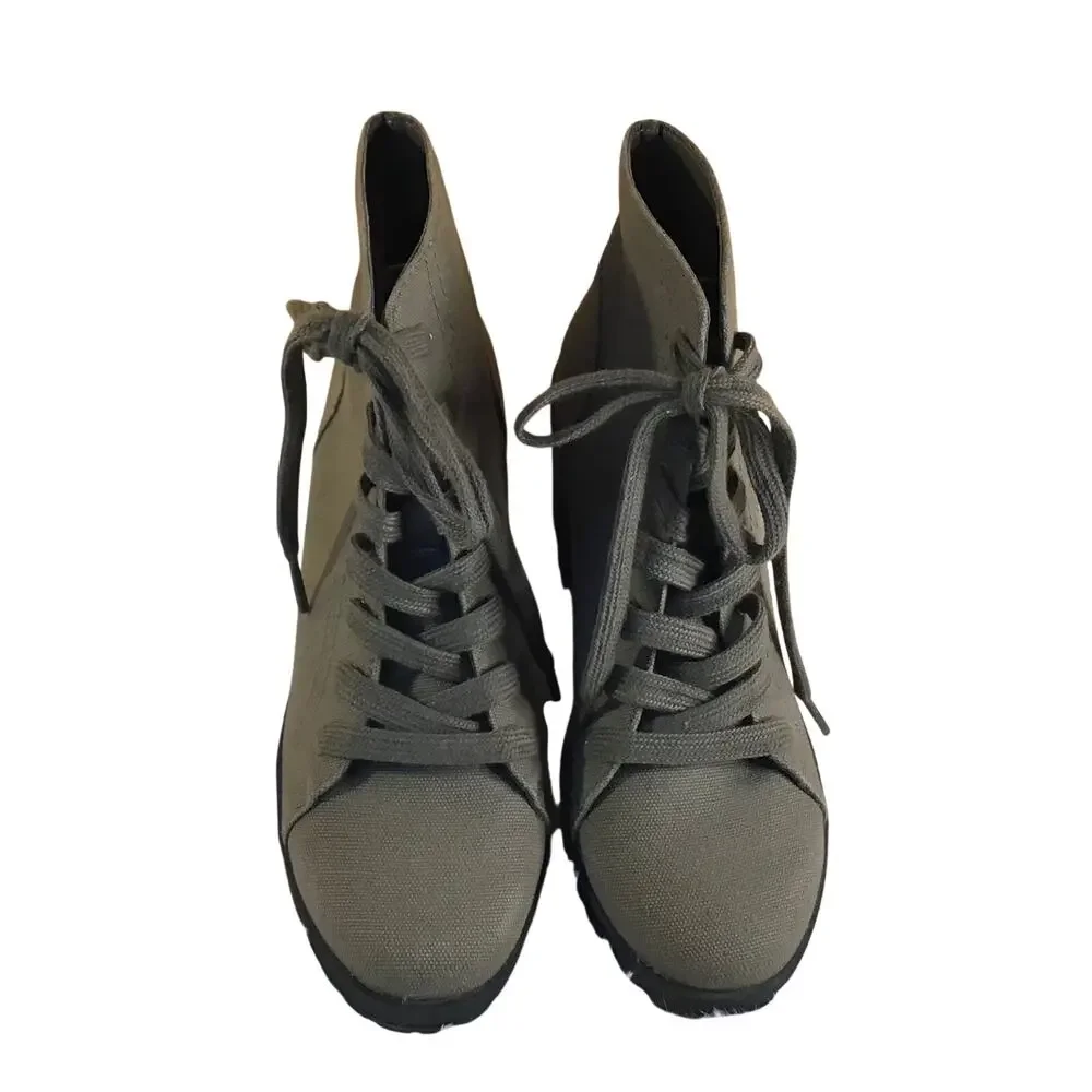 Mix No. 6 Olive Green Heeled Combat Booties Women’ SZ 6 NWT